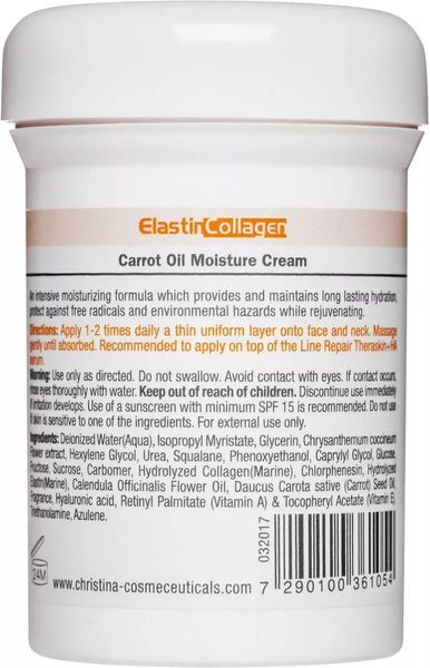Christina Elastin Collagen Carrot Oil Moisture Cream Зволожуючий крем з морквяним маслом для сухої шкіри CHR105 фото