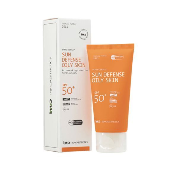 Сонцезахисний матувальний крем для жирної шкіри Innoaesthetics SUN DEFENSE OILY SKIN SPF 50 60ml sun2 фото